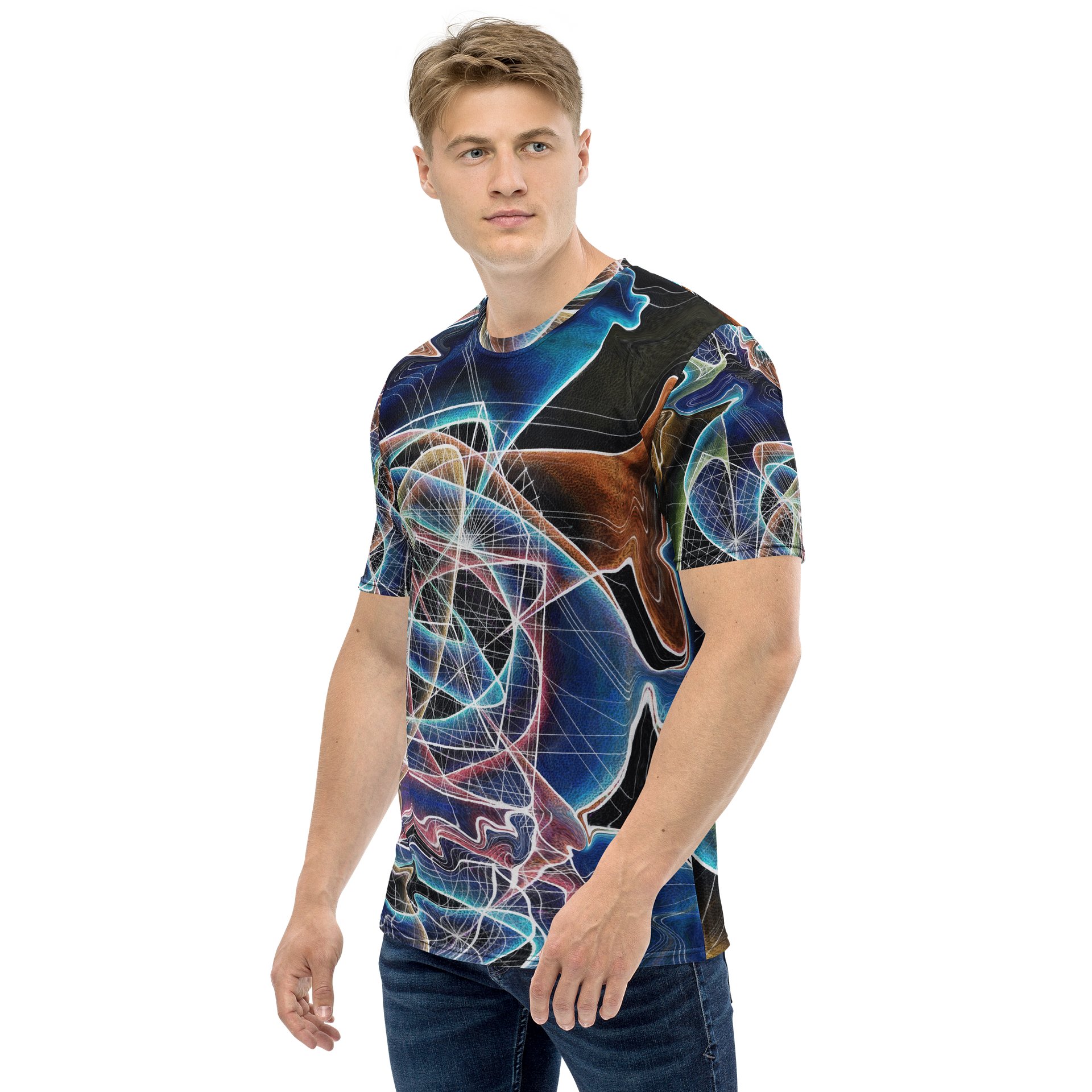 Translucent Heart - Geometric Negative Art Men's Crew Neck T-Shirt product image (5)