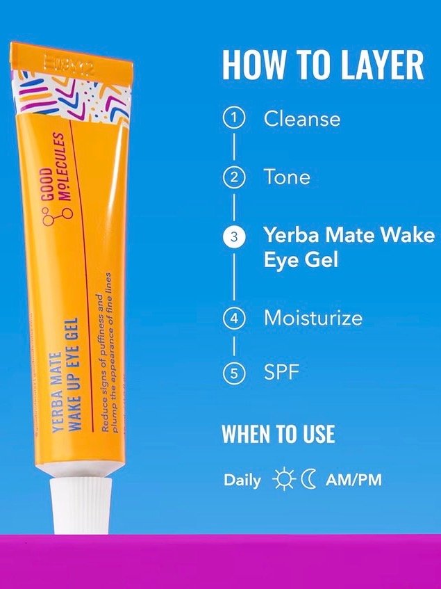 Good Molecules Yerba Mate Caffeine Eye Gel – Dark Circles & Puffiness Treatment, Hydrating Hyaluronic Acid, 0.5 fl oz product image (2)