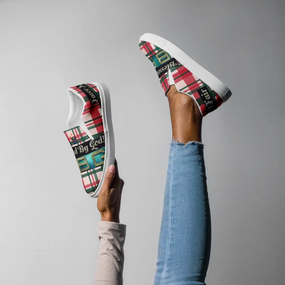 BBG Red and Green Plaid Women's Slip On product image (6)