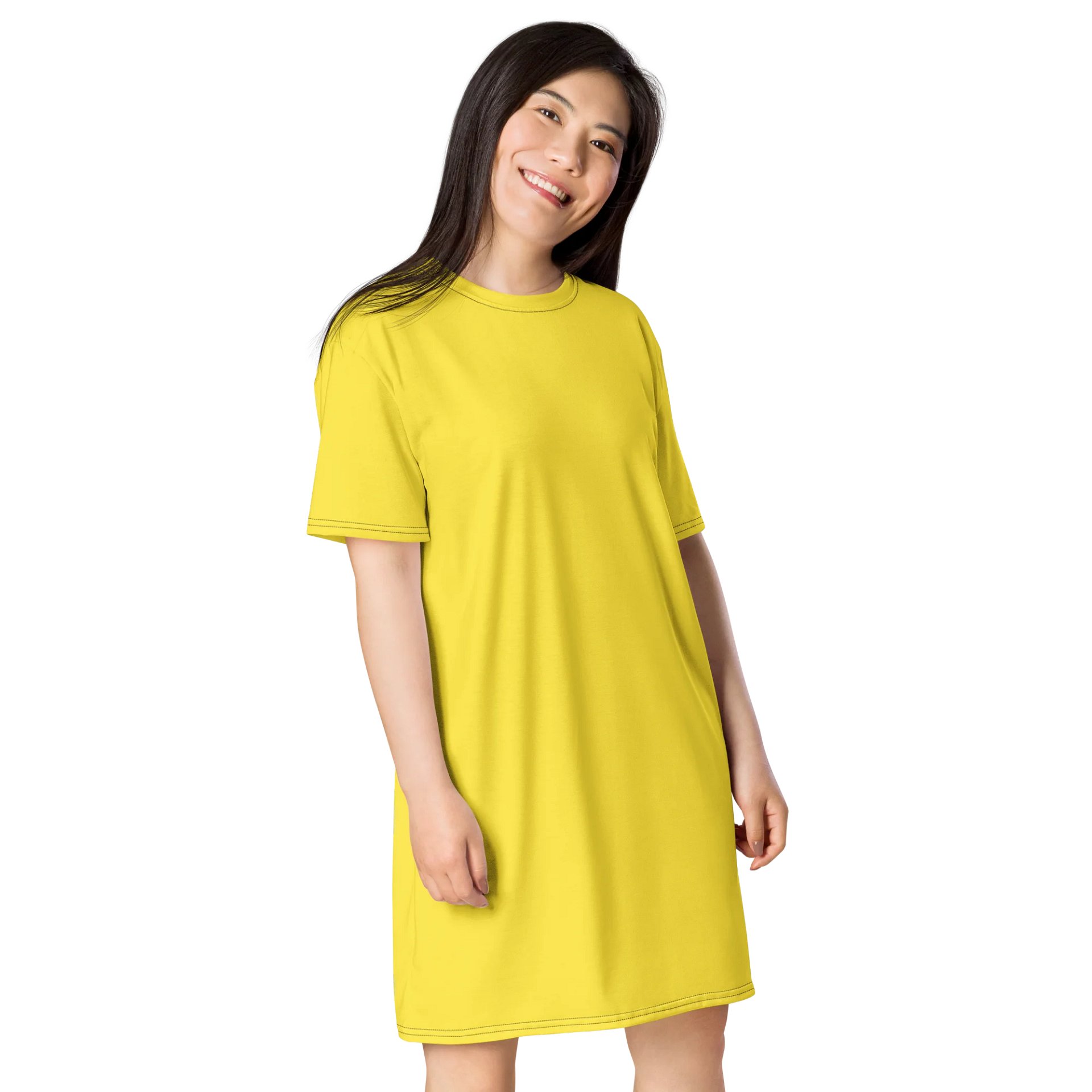 Oversized T-Shirt Dress - Stretchy Paris Daisy, Sizes 2XS-6XL product image (4)
