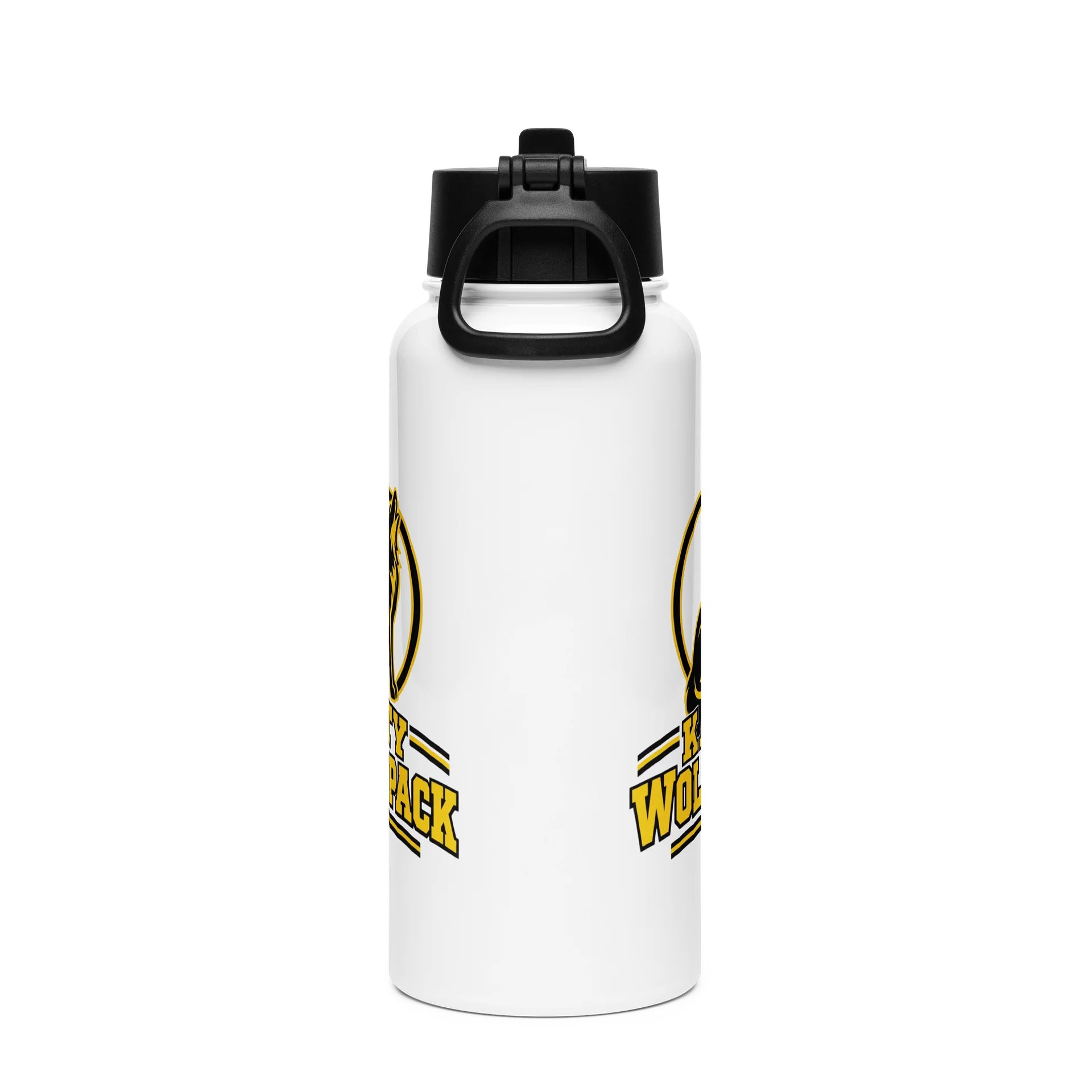 KWP Howling Wolf Straw-Lid Water Bottle (White) product image (2)
