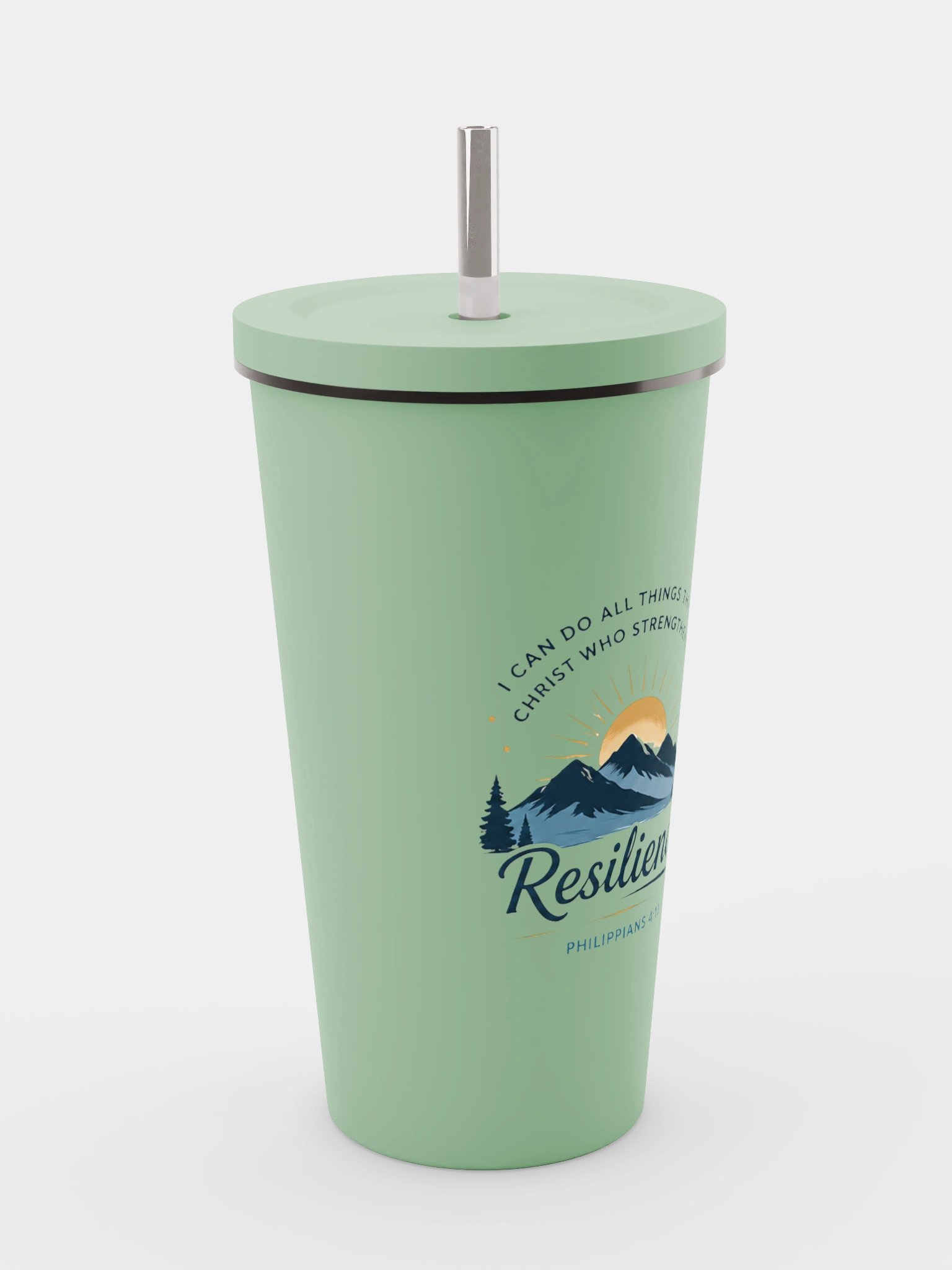 Philippians 4:13 Resilience Insulated Tumbler with Straw product image (4)