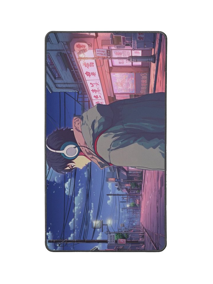 Lo-Fi Anime Night Street Desk Mat (12