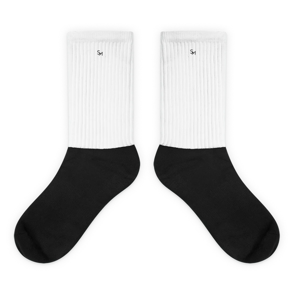 A Pair of SM Black Crew Socks product image (1)