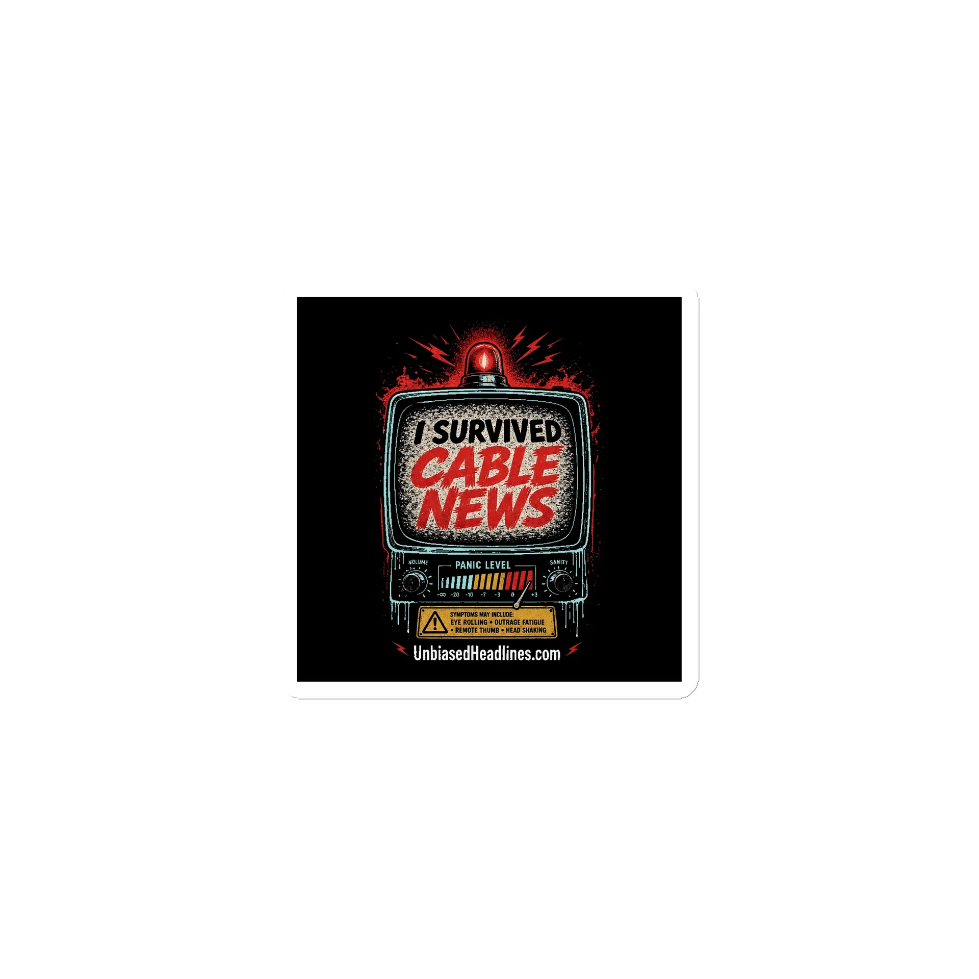 I Survived Cable News (TV Panic-Meter) Magnet product image (1)