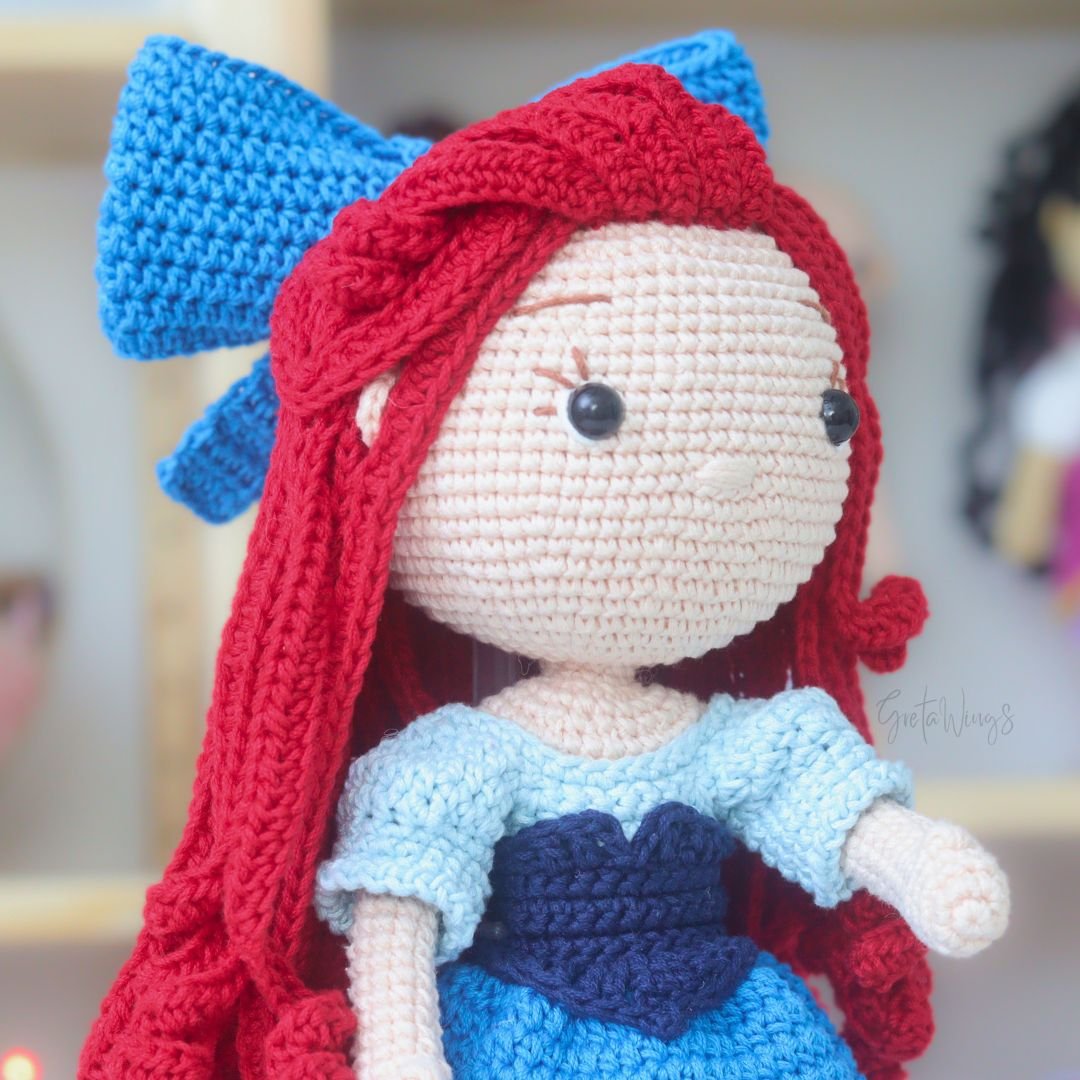 🌊Ariel Amigurumi Pattern – Human Version with Blue Dress (Digital Download) product image (5)