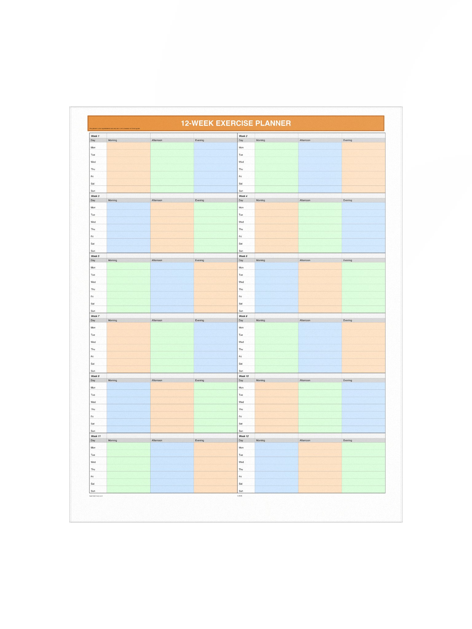 12 Week Exercise Planner product image (2)