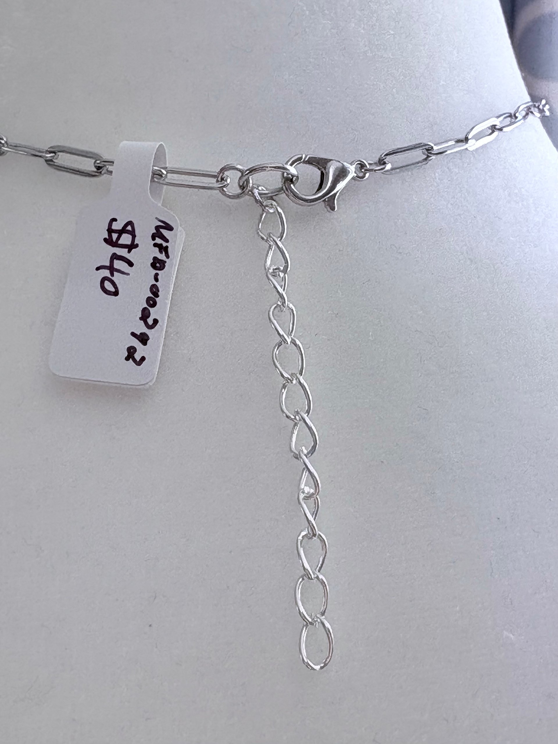 MFD-00292 | Frosted Window Pendant Necklace | Turquoise | Stainless Steel Paperclip Chain | Handmade Jewelry by Monique Faella Designs™ product image (5)