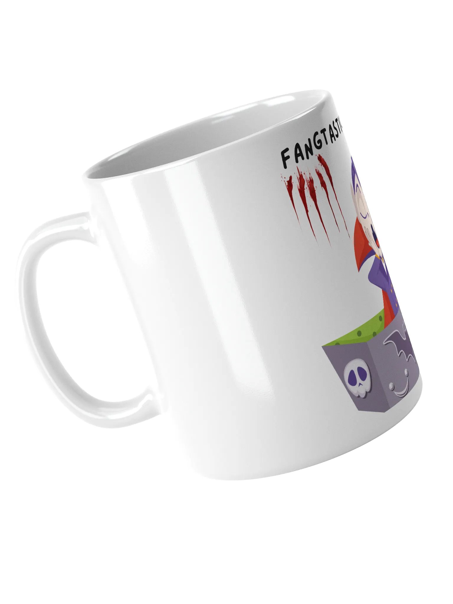 Yawning Vampire White Glossy Mug product image (4)
