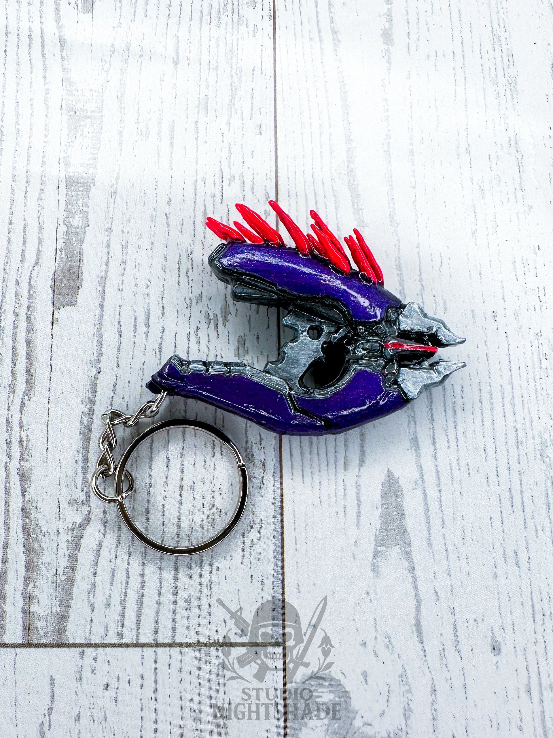 Halo Needler Mini Keychain Hand Painted UV Reactive product image (1)