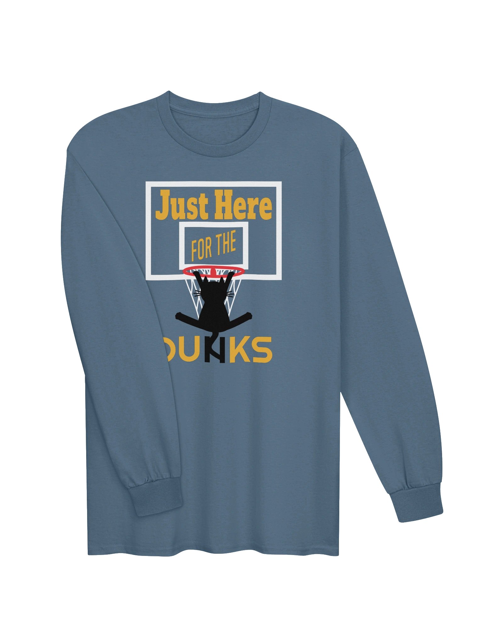 Basketball Cat (Just Here for the DUNKS) - Unisex Adult Long Sleeve T-shirt product image (2)