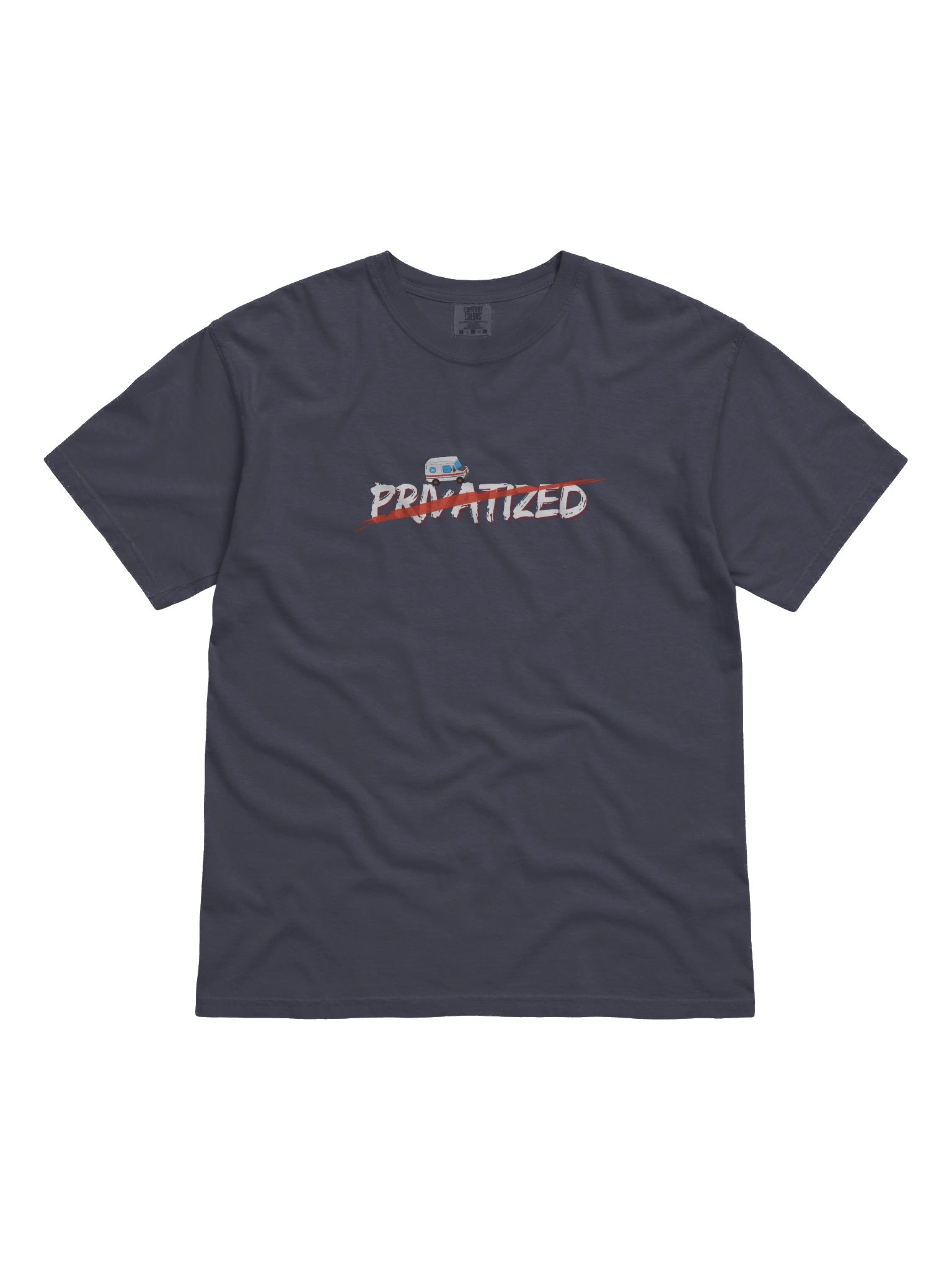 "Privatized" Delivery Graphic Tee (Navy) product image (1)