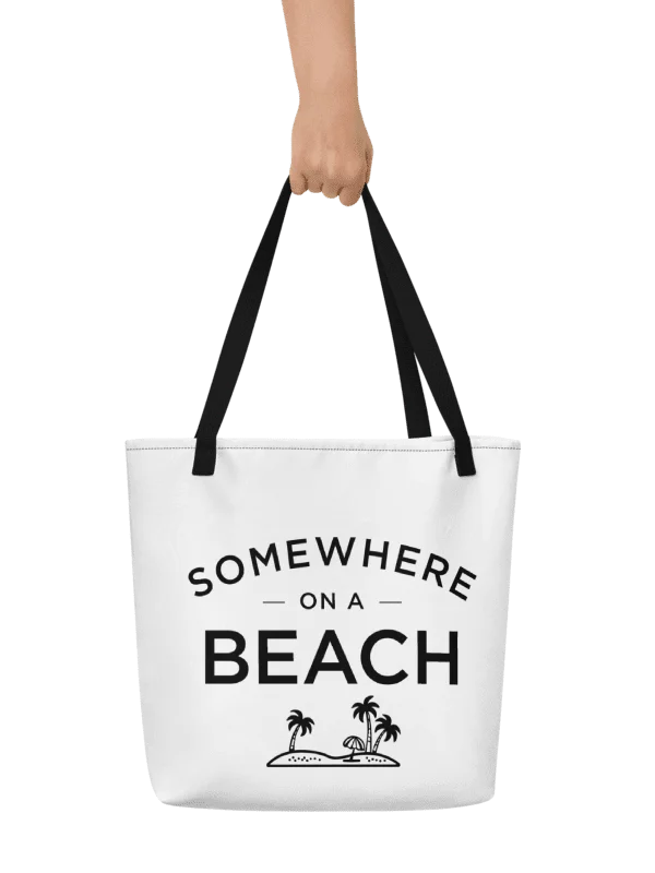 Somewhere on a Beach Large Tote Bag w/ Pocket product image (6)