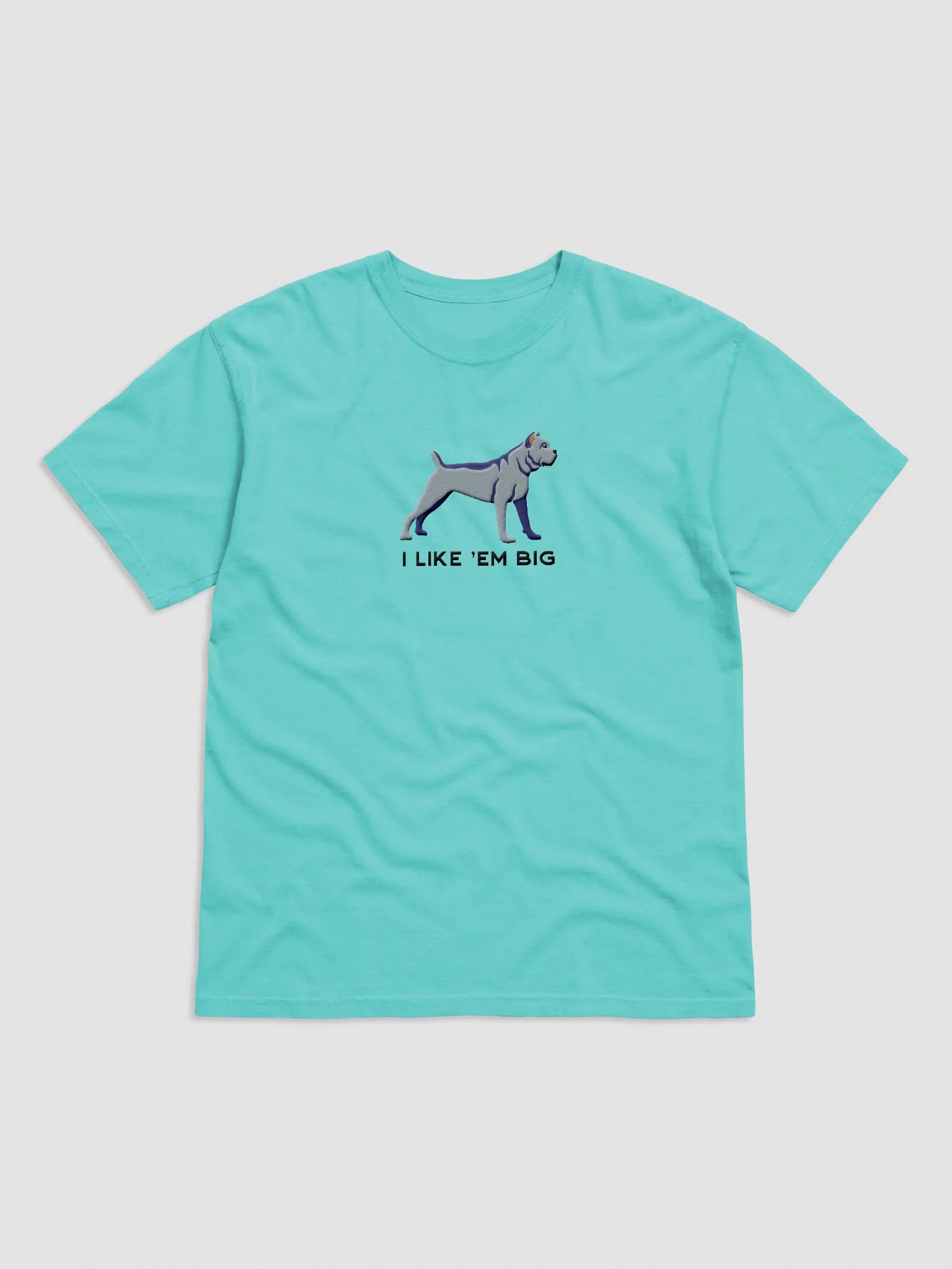I Like 'Em Big T-Shirt(Embroidered) of a Cane Corso(Blue) product image (4)