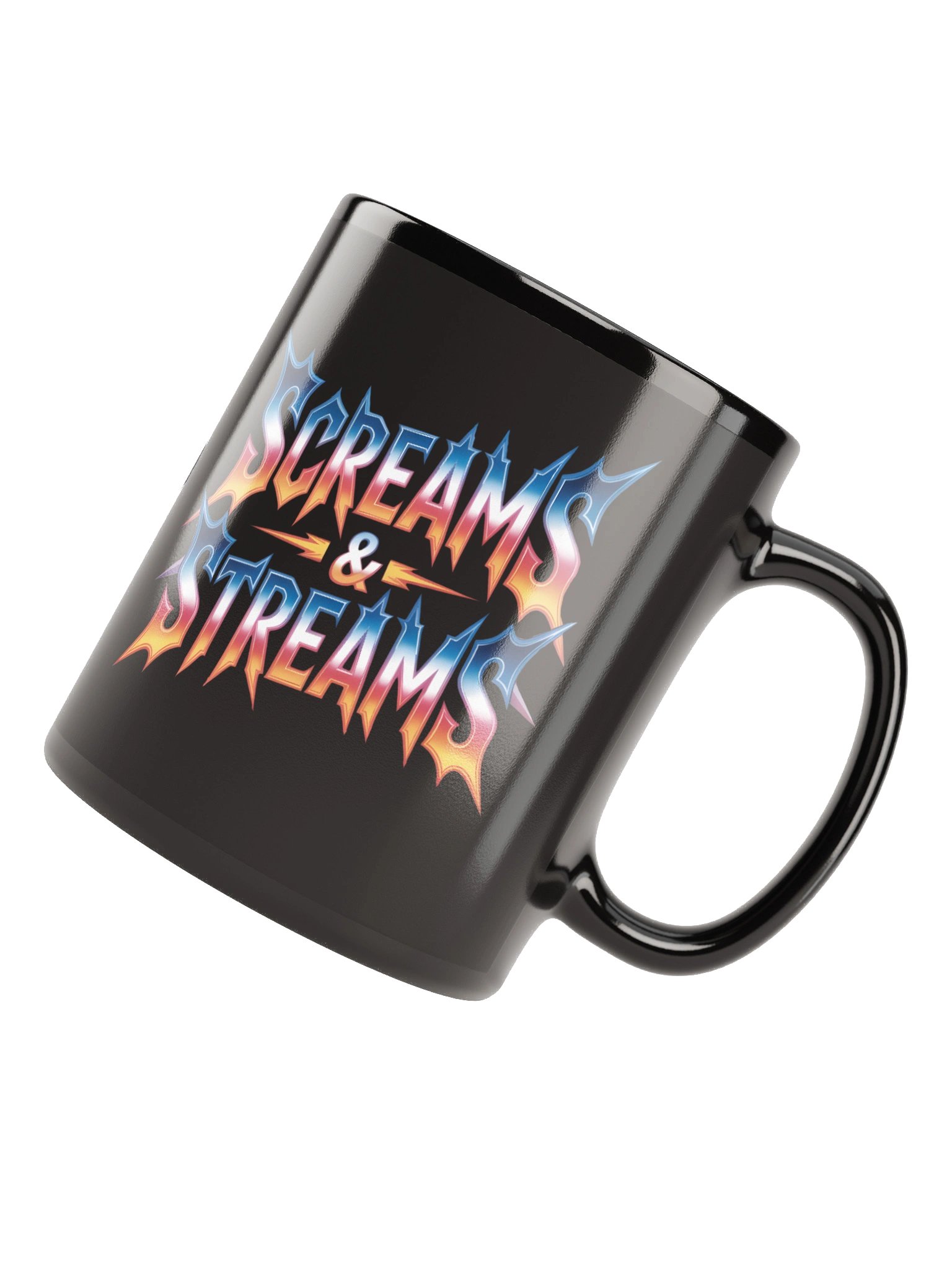 Electric Screams & Streams Black Glossy Mug product image (4)