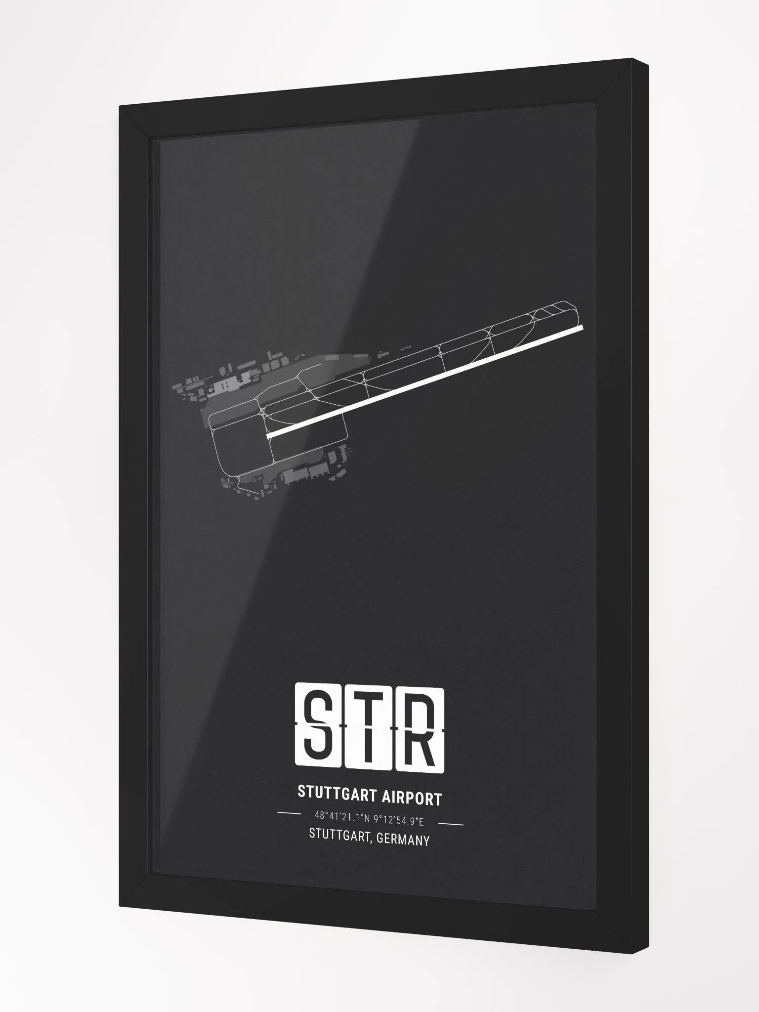 Framed Airport STR Premium Map On Matt Paper product image (2)