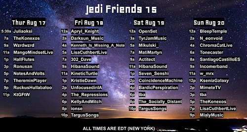 Tomorrow 17:00 / 5 p.m. CEST I'll play at the Jedi Friends raid train on #Twitch.
twitch.tv/w_mrx

#ambient #electronic #musi...