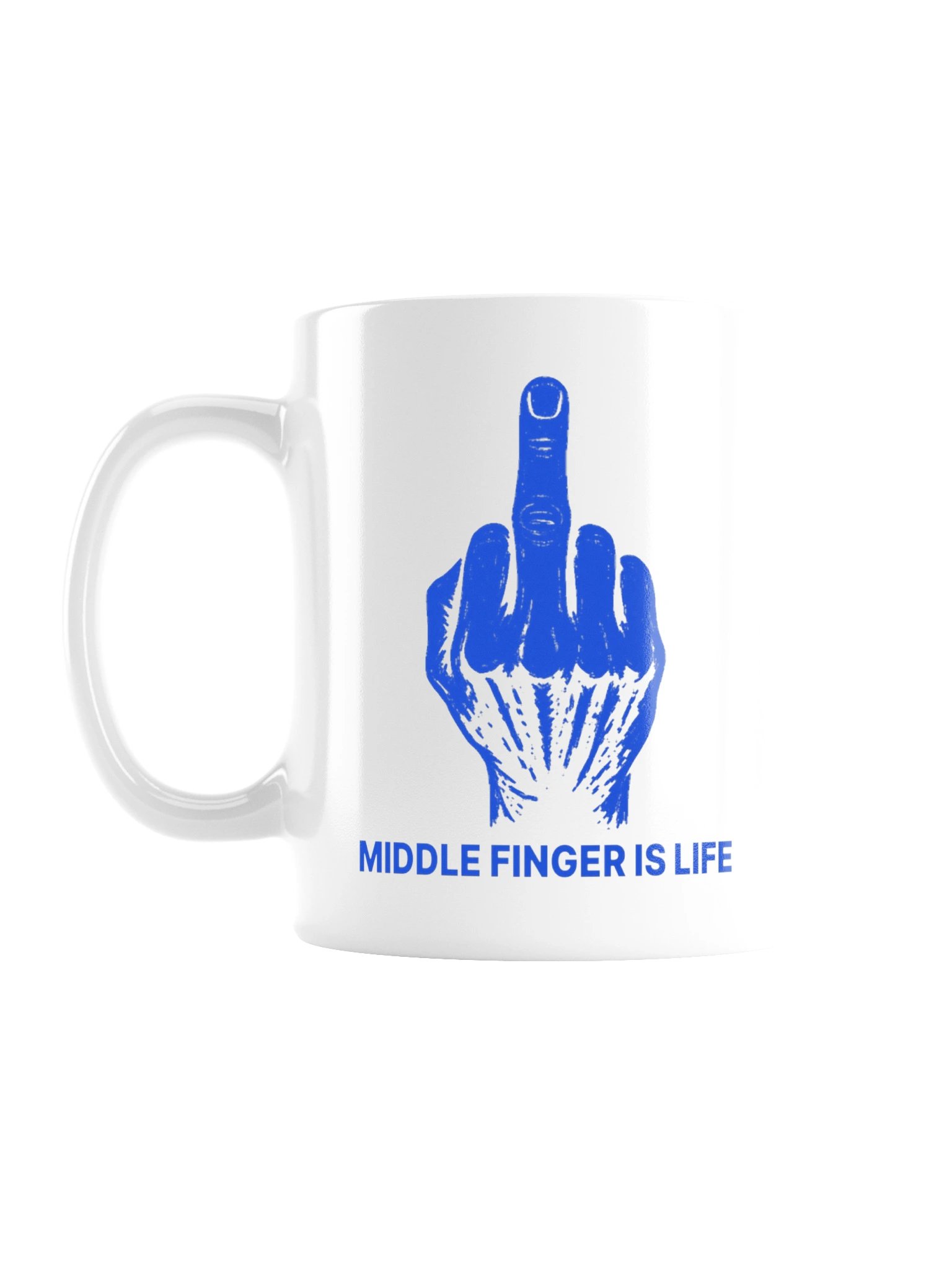 No ShopCo Middle Finger White Glossy Mug - Royal Artwork product image (1)