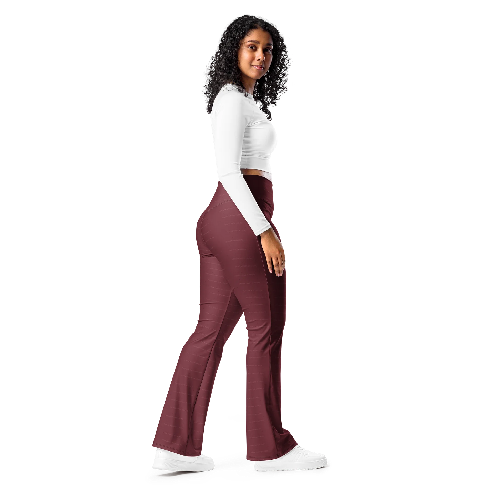 Flare Leggings — Women Who Lift (Burgundy) product image (12)