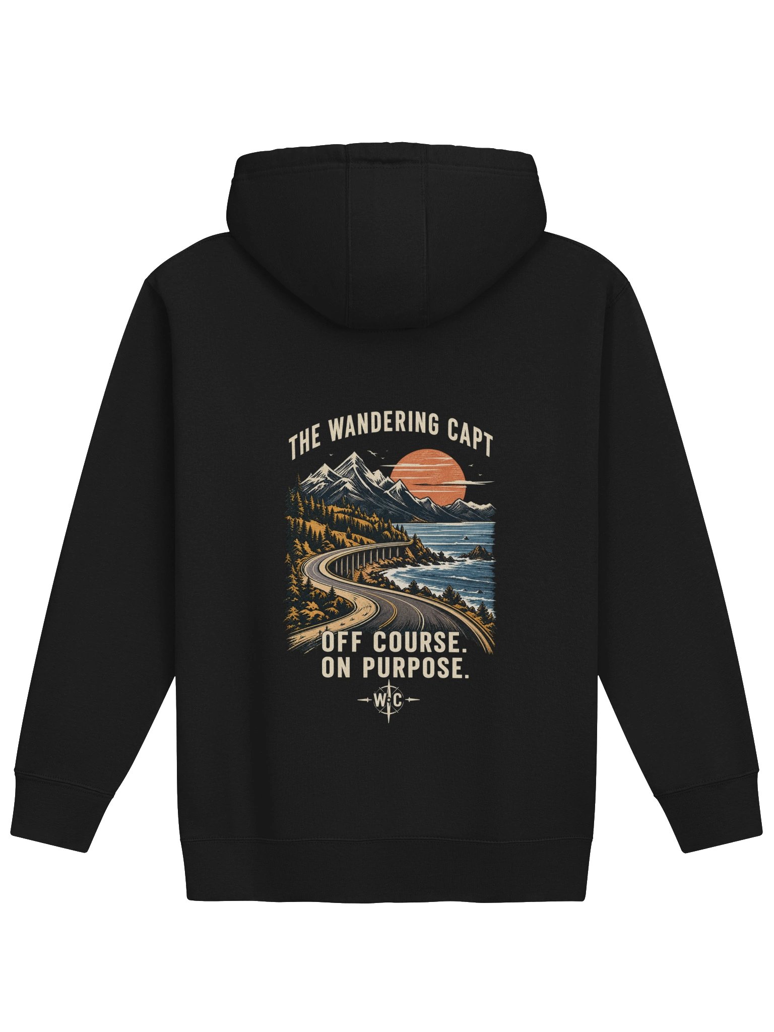 Off Course. On Purpose. Hoodie — The Wandering Capt product image (1)