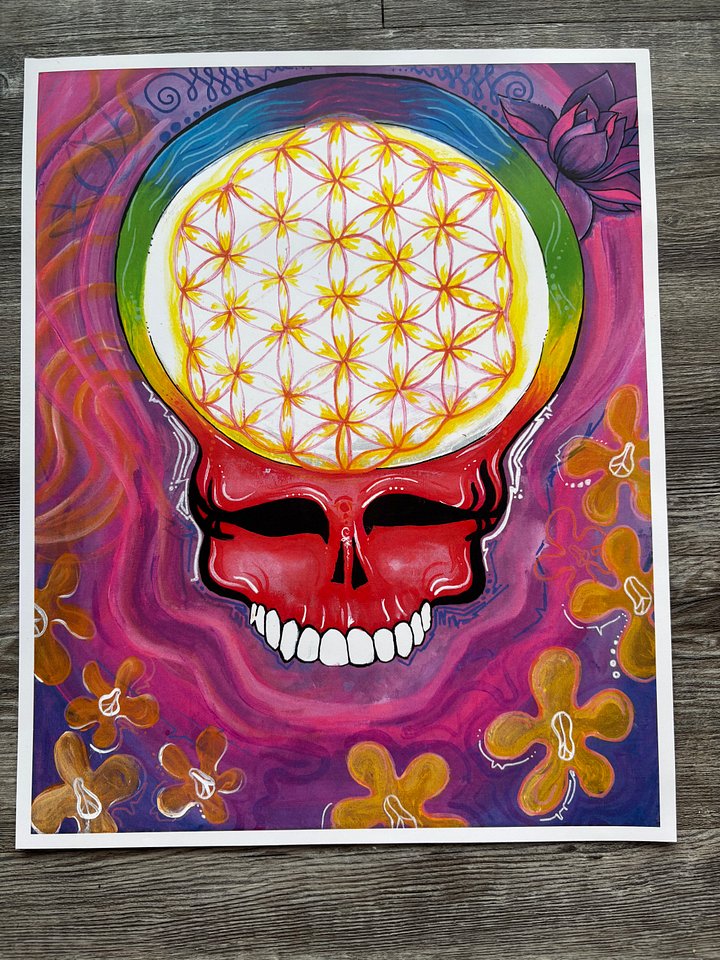 Flower of Life Dead Skull Print product image (1)
