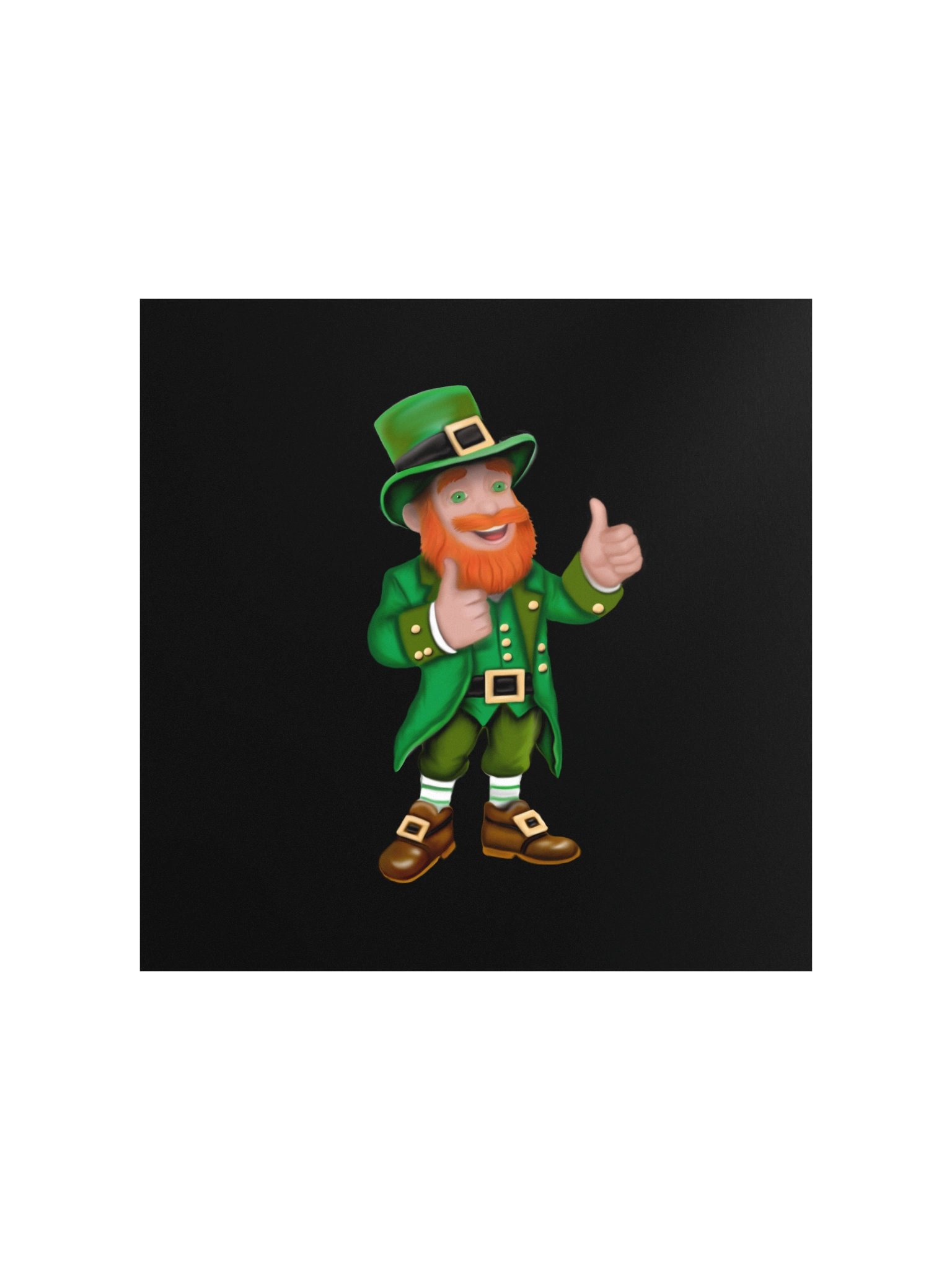"Thumbs Up" Leprechaun. Enhanced Matte Paper Poster product image (1)