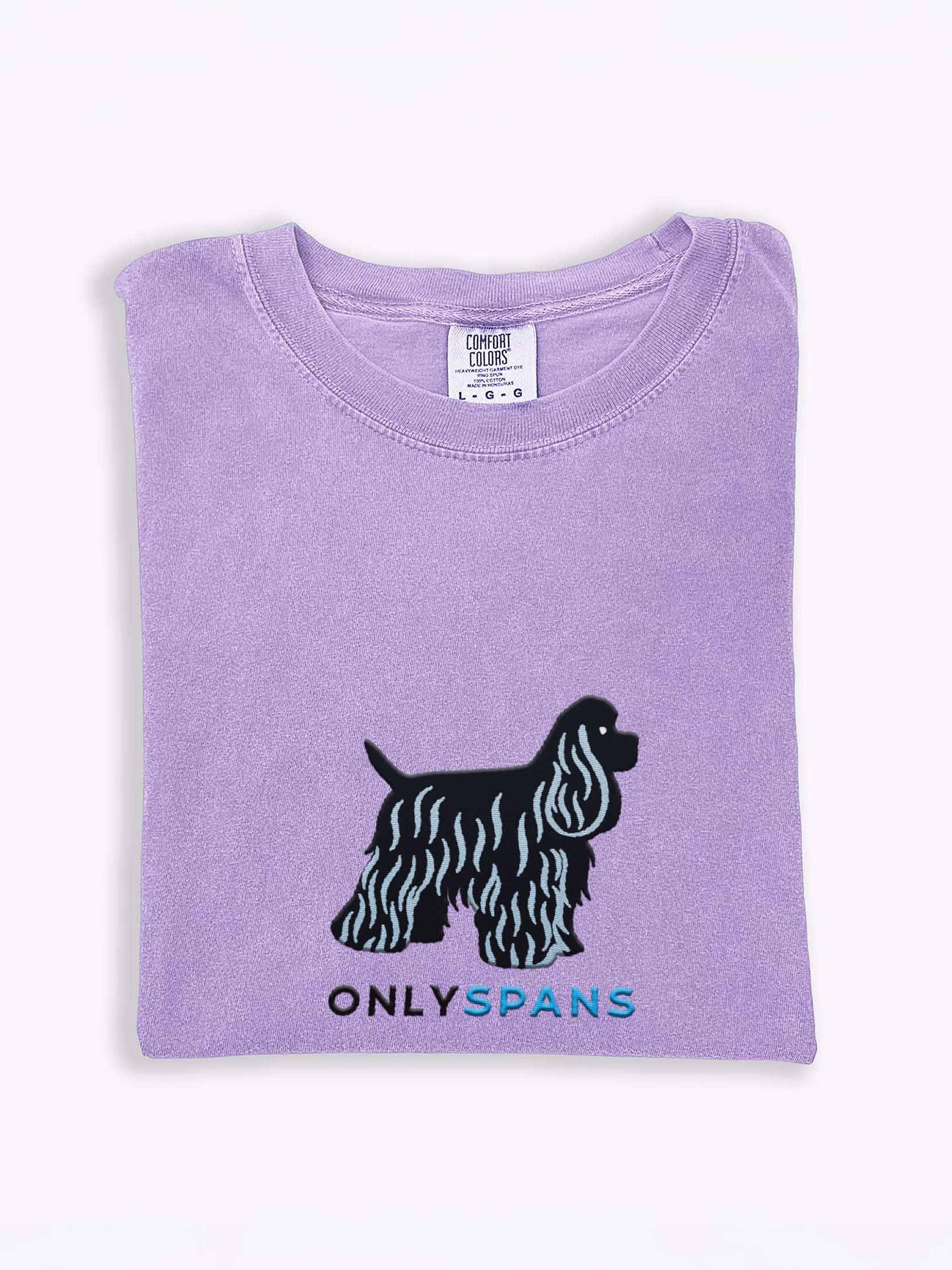 Only Spans T-Shirt(Embroidered) of an American Cocker Spaniel(Black) product image (1)