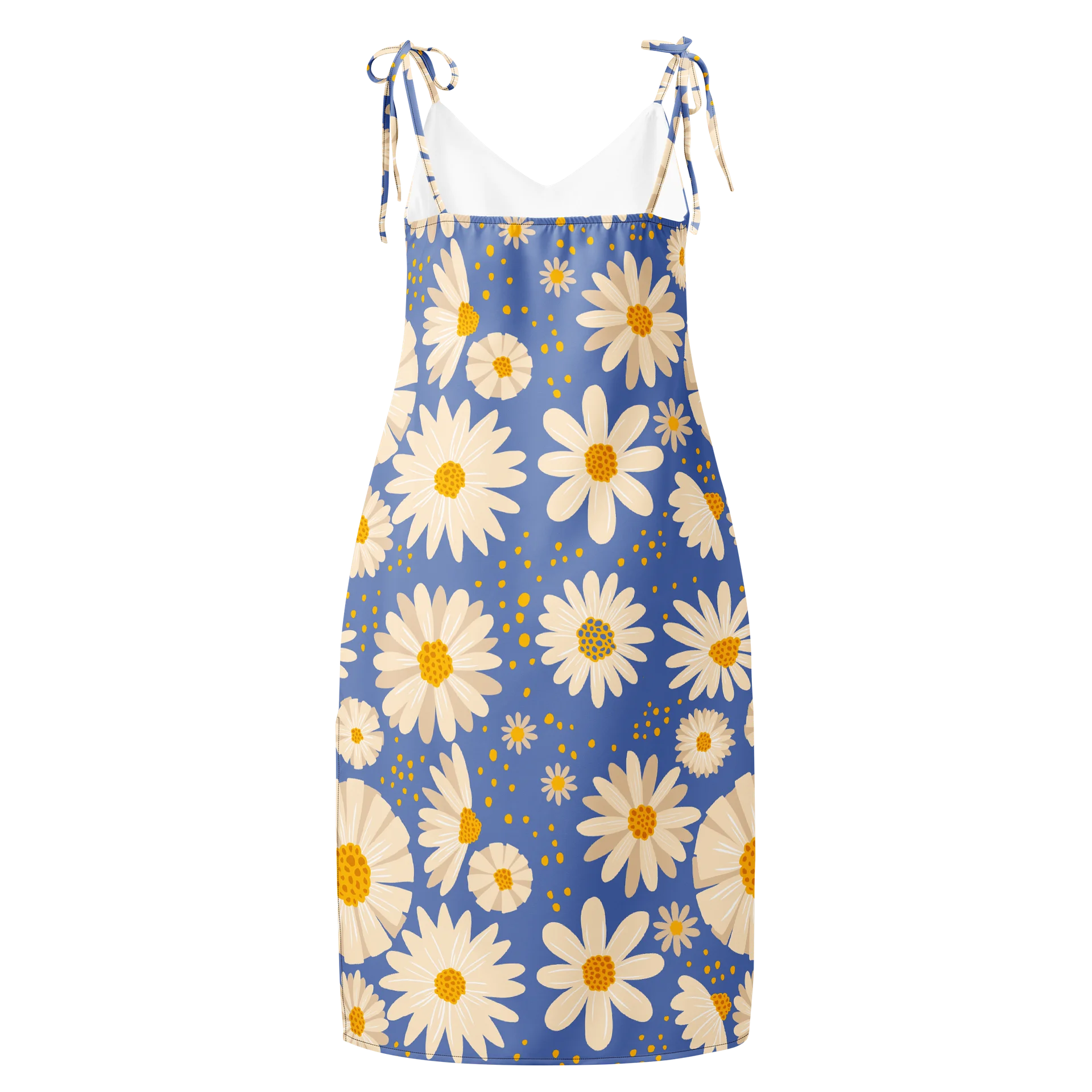 Women’s Floral Sleep Dress – Blue Daisy Print Sleeveless Nightgown Soft Comfortable Nightwear product image (3)