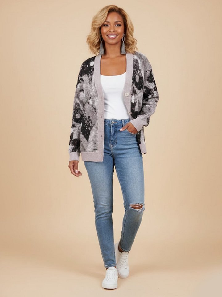 Swanky Jacquard Knit Cardigan product image (1)