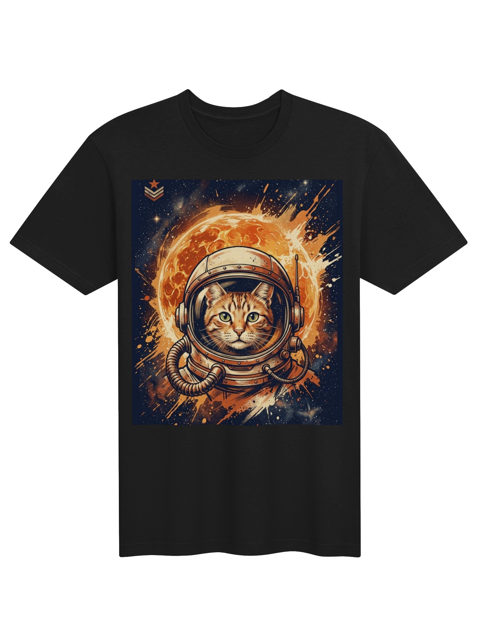Vintage Moon Cat T-Shirt – Magical Crescent Moon & Stars Design product image (1)