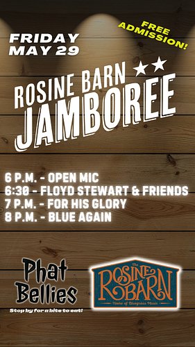 Another great nite of bluegrass tonite at The Rosine Barn and great food at Phat Bellies!