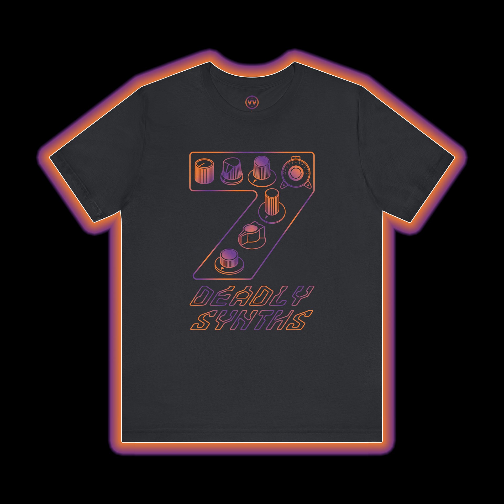 Seven Synth Legends T-Shirt - 7 Deadly Synths (Icons of Synthesis) product image (1)