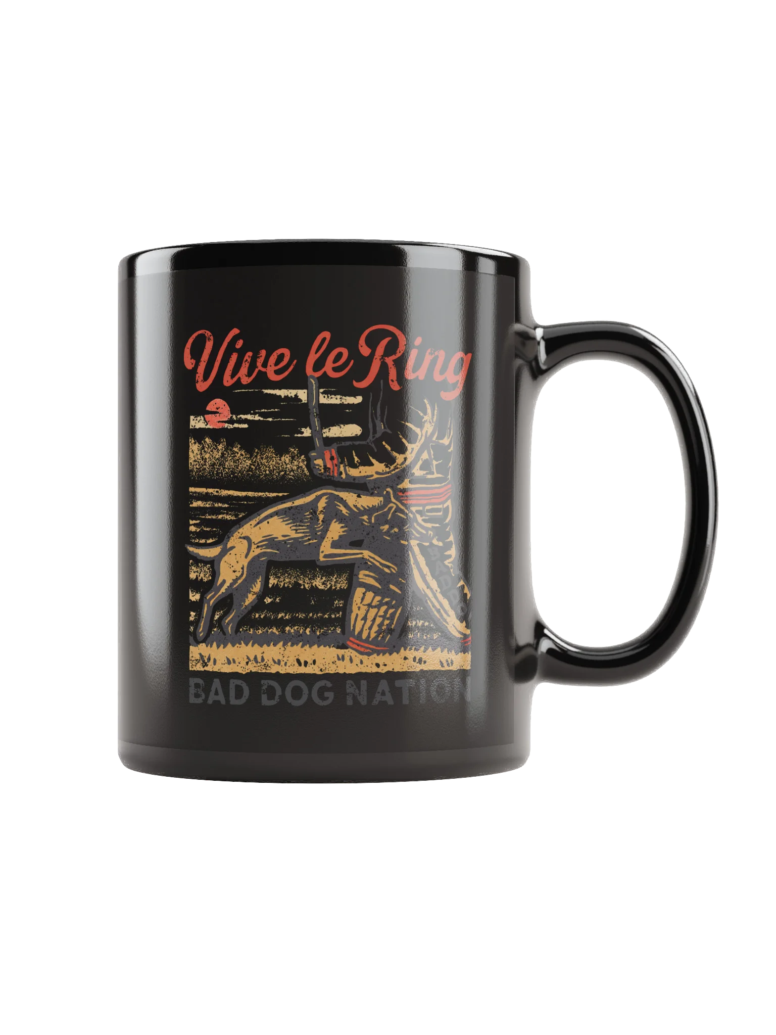 Vive le Ring - Black ceramic mug product image (2)