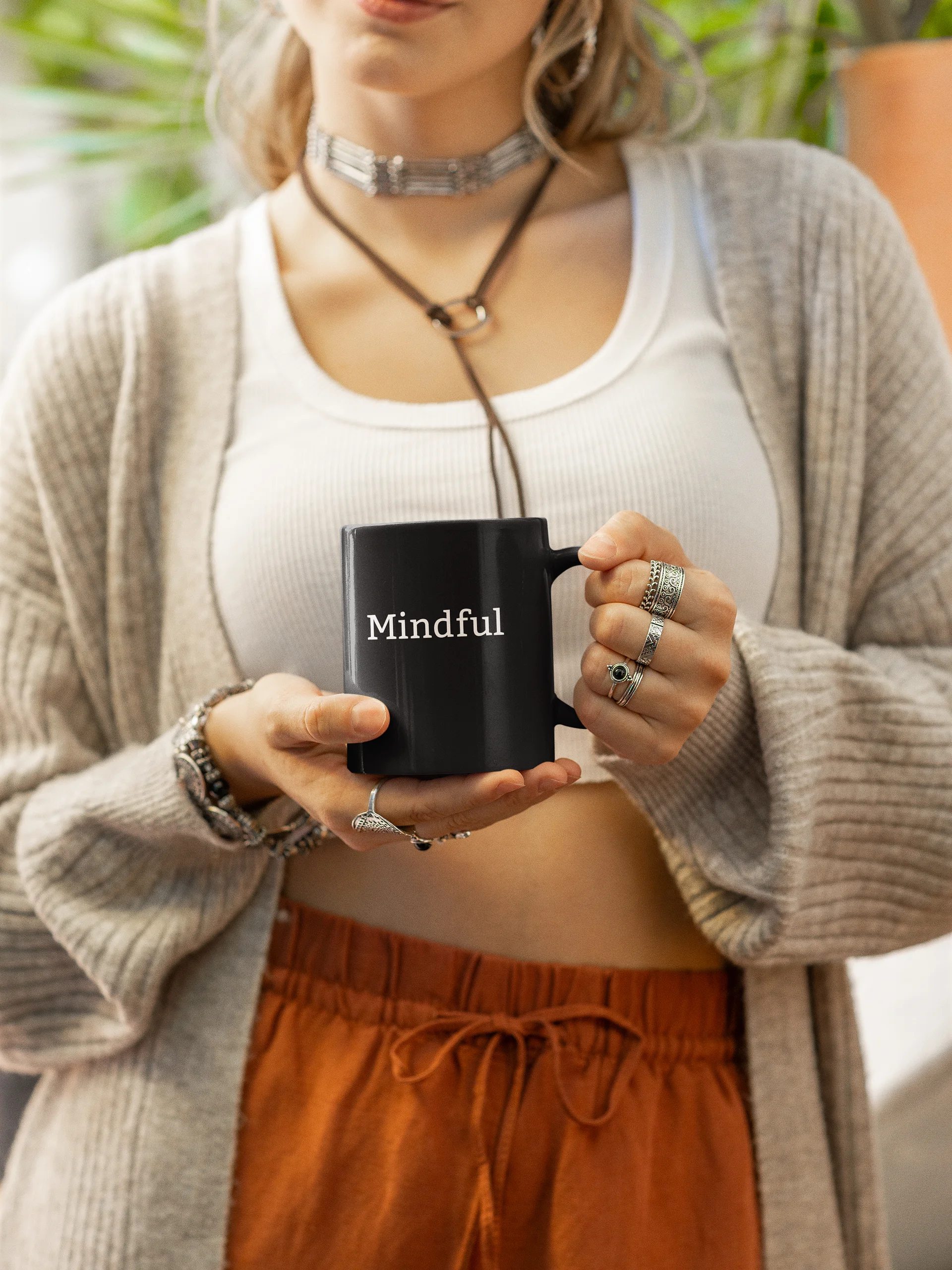 “Mindful” My Vibe Black Ceramic Mug product image (1)