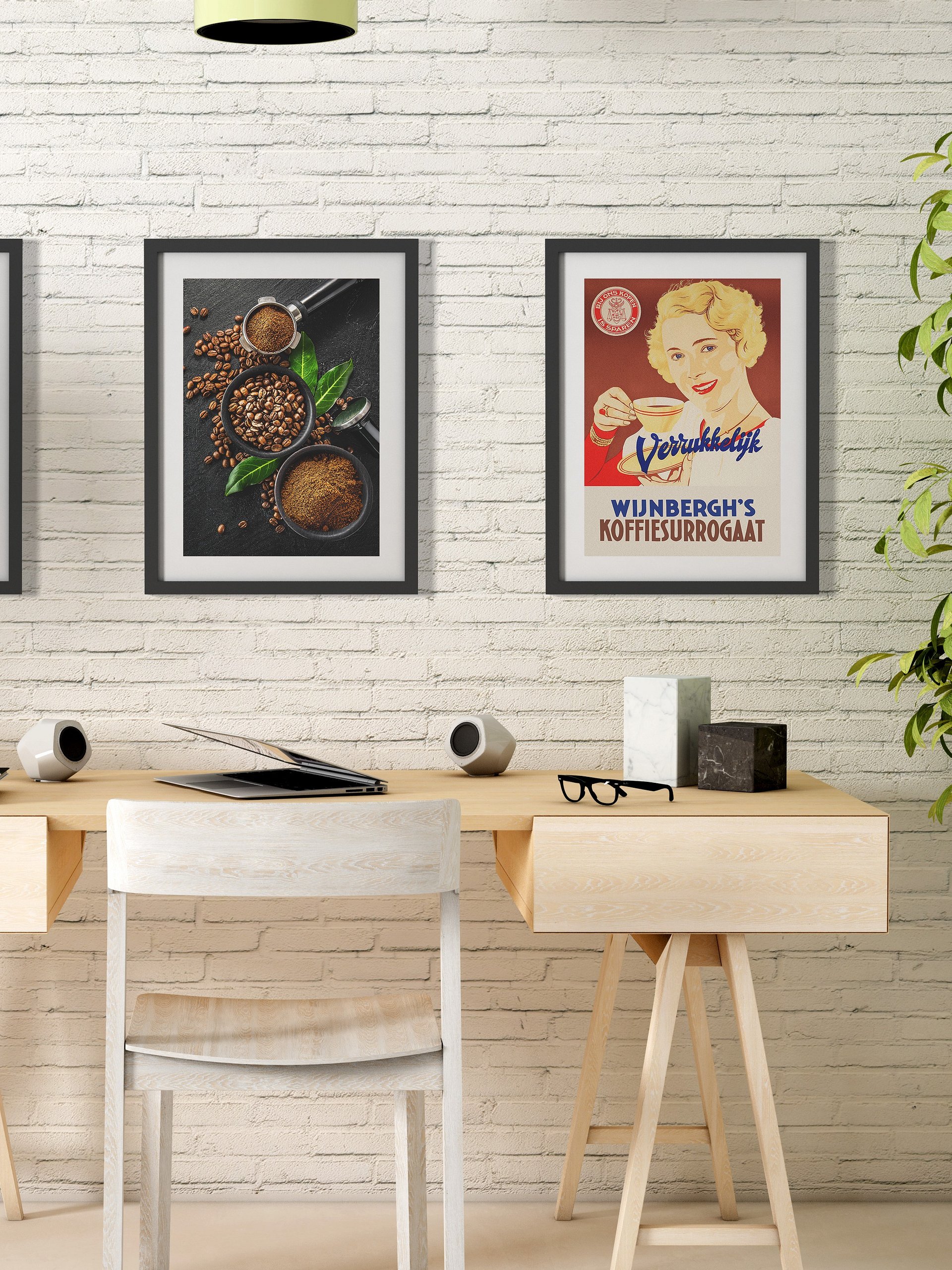 Coffee retro poster (Dutch/Holland), 1950s — coffee vintage poster, coffee print, kitchen art, retro poster, vintage art product image (7)
