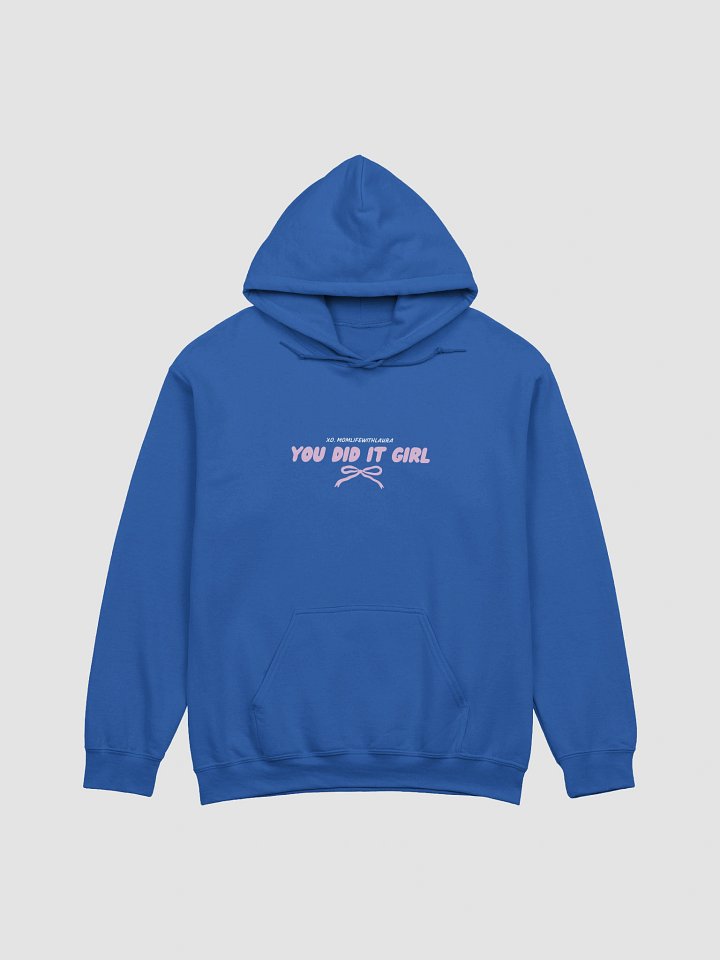 You Did it Girl Bow Hoodie - Pink/Royal Blue product image (1)