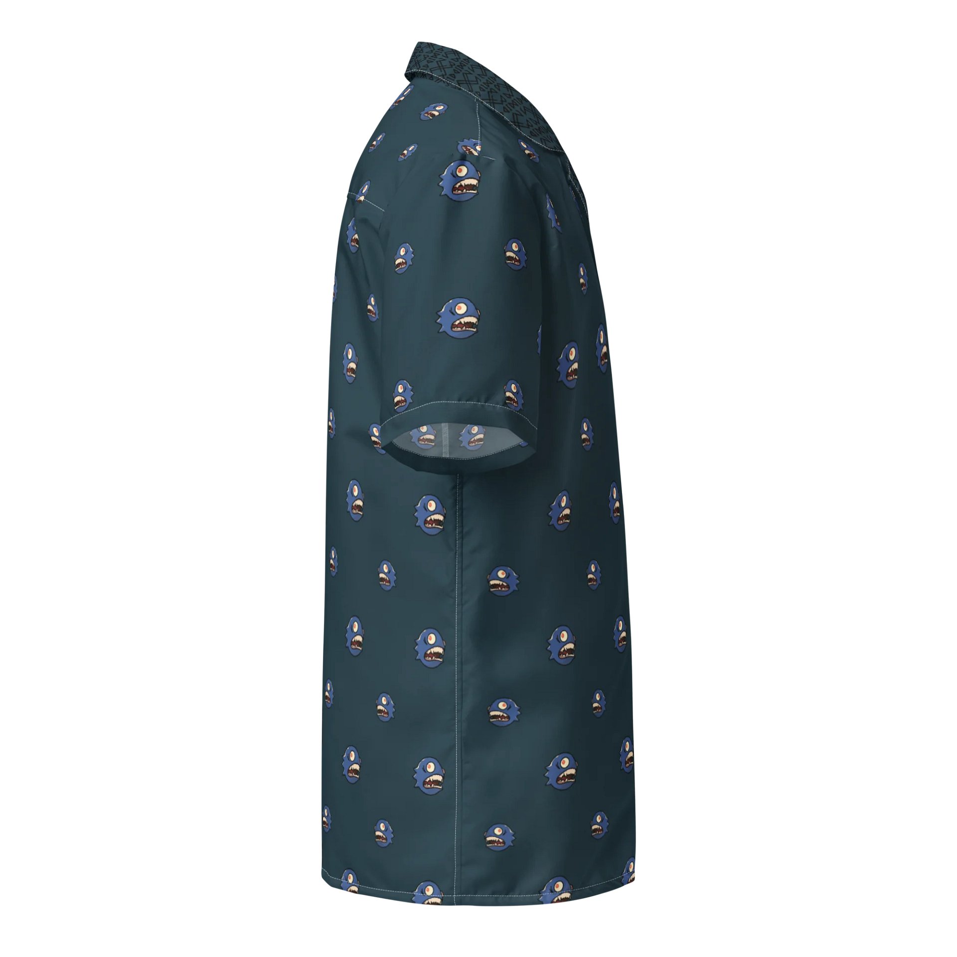 "Curse of the Chomp" – Hawaiian Shirt – Deep Slate product image (8)