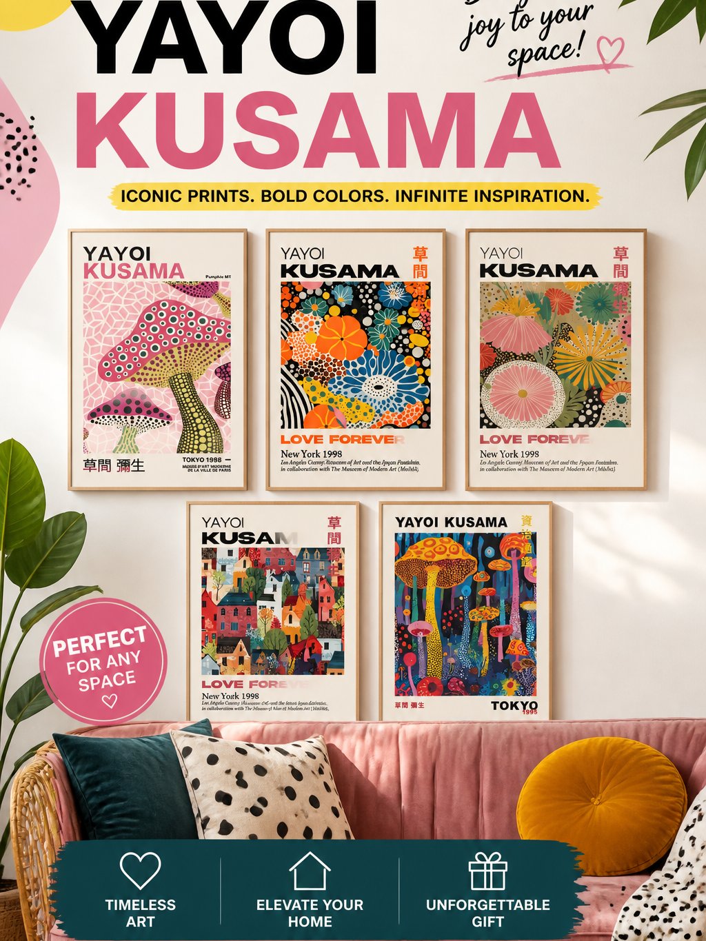 YAYOI KUSAMA printable Wall art 260 Bundle product image (4)