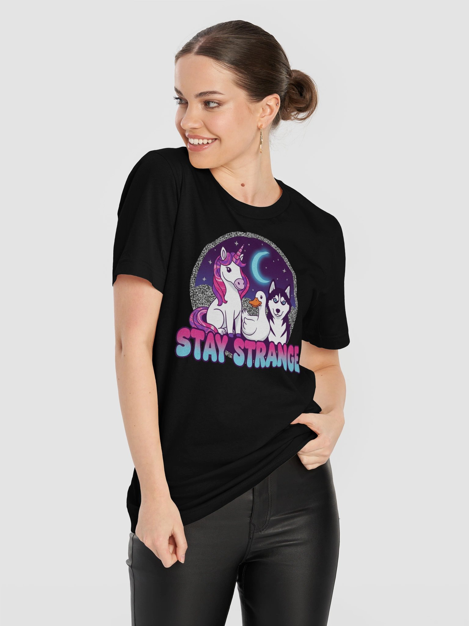 Stay Strange Unicorn Duck Husky Tee product image (11)