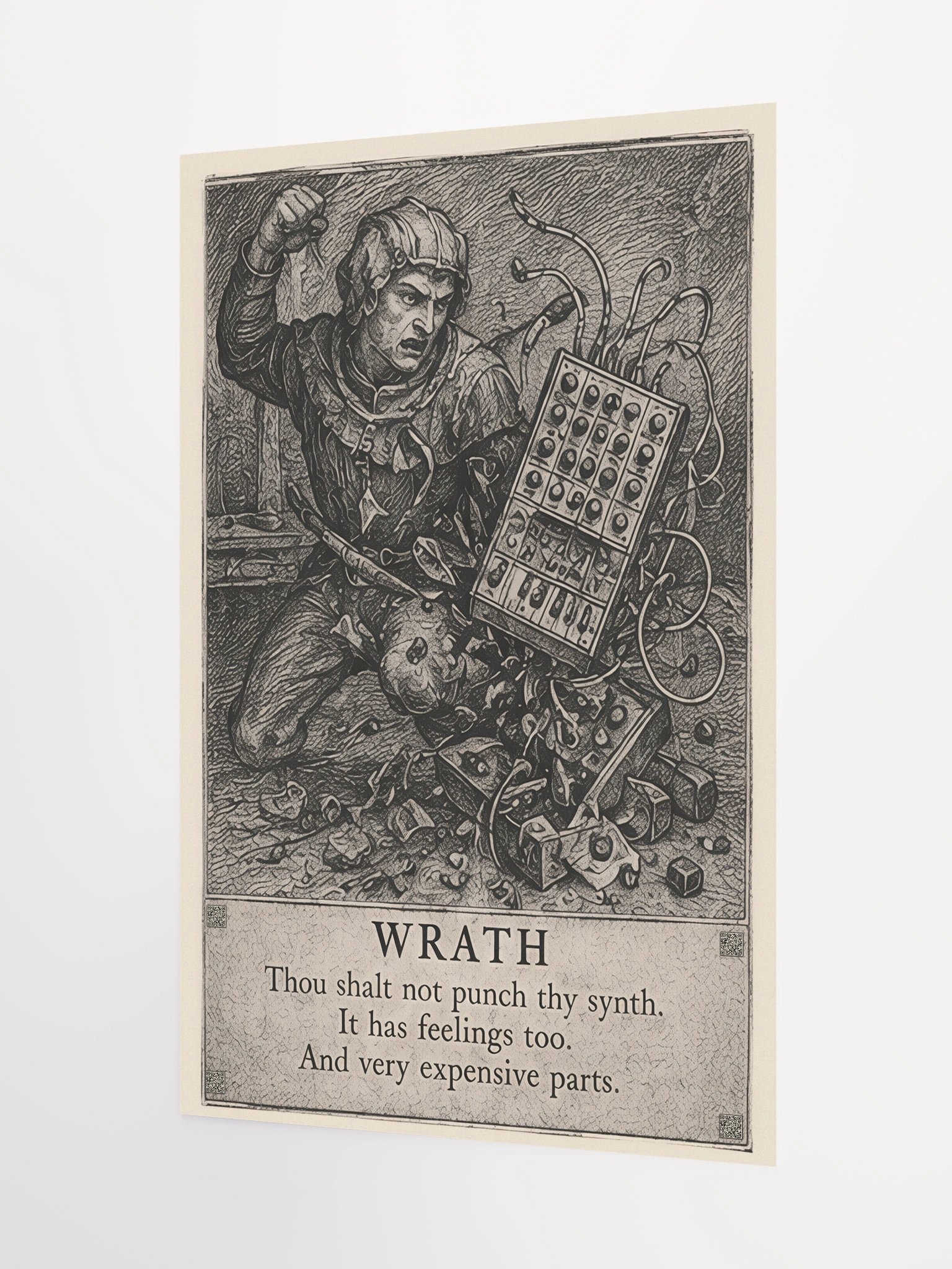 WRATH, from THE SEVEN HERESIES OF SYNTHESIS, by Frank Fonik, Techno EDM Matte Paper Poster product image (2)