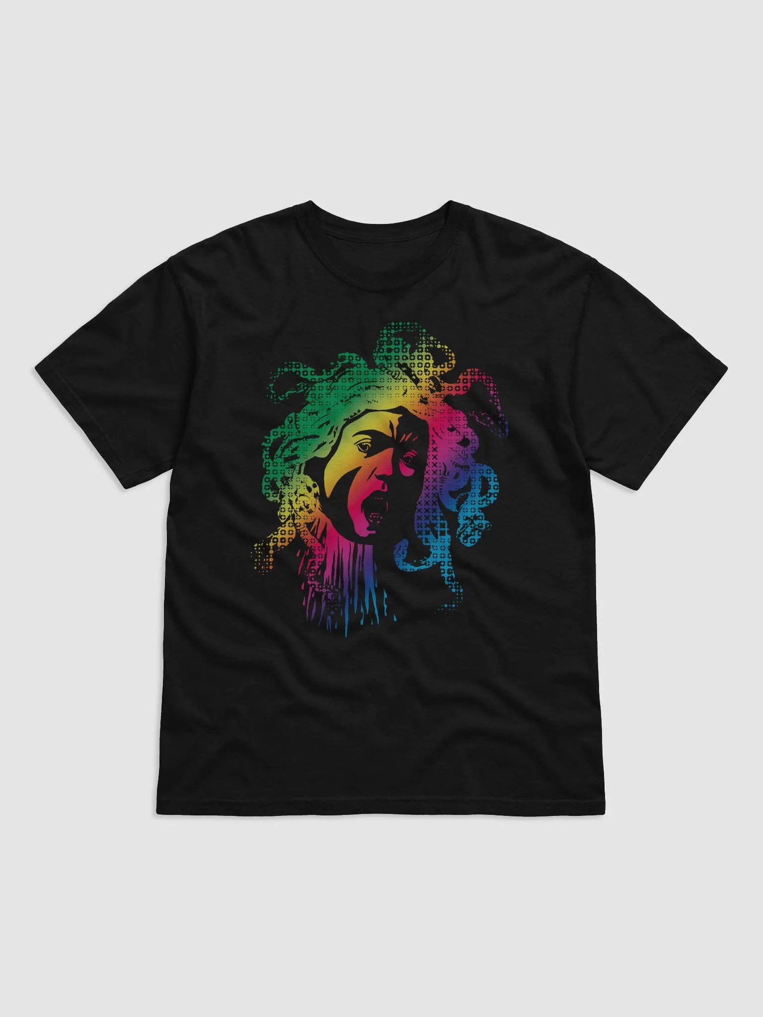 Rainbow Halftone Medusa on Dark product image (1)