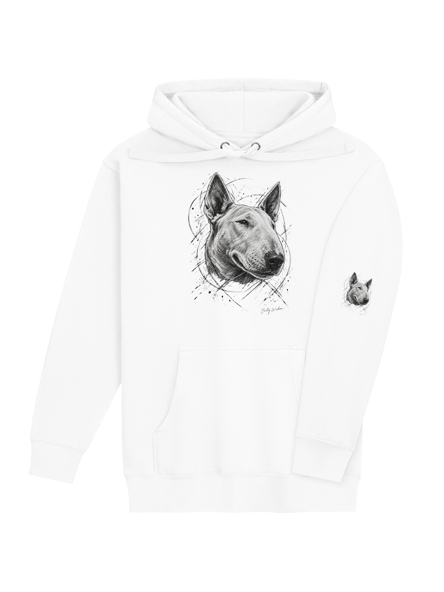 Free hand Bull Terrier portrait hoodie product image (4)