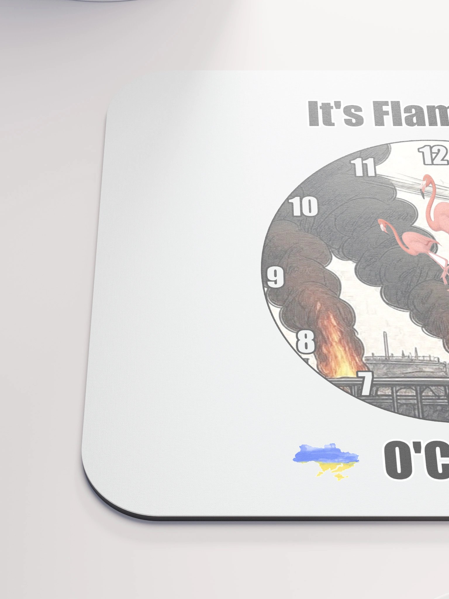 Flamingo o'clock mouse pad product image (6)