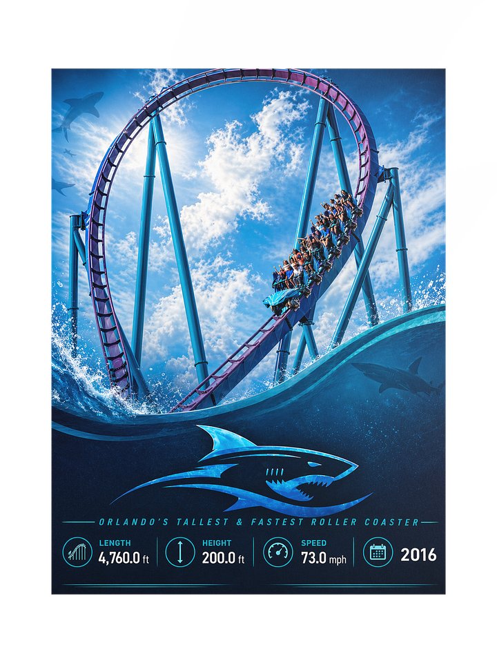 Mako - Orlando's Tallest & Fastest Roller Coaster Poster 18"x24" product image (1)