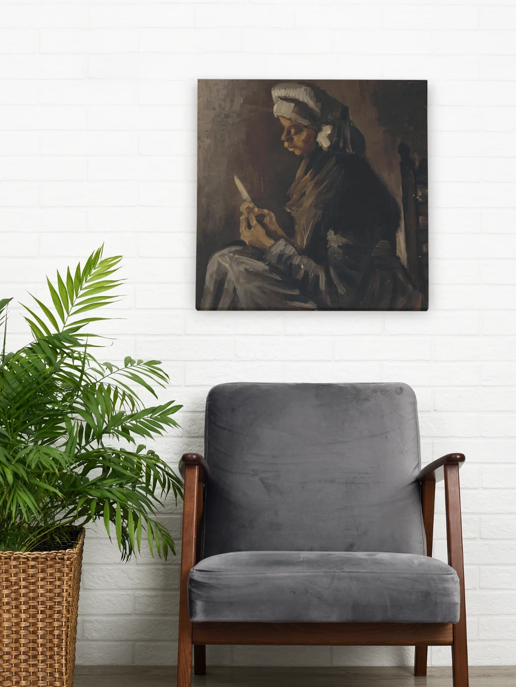 The Potato Peeler (reverse: Self-Portrait with a Straw Hat) [Vincent van Gogh] Canvas product image (1)