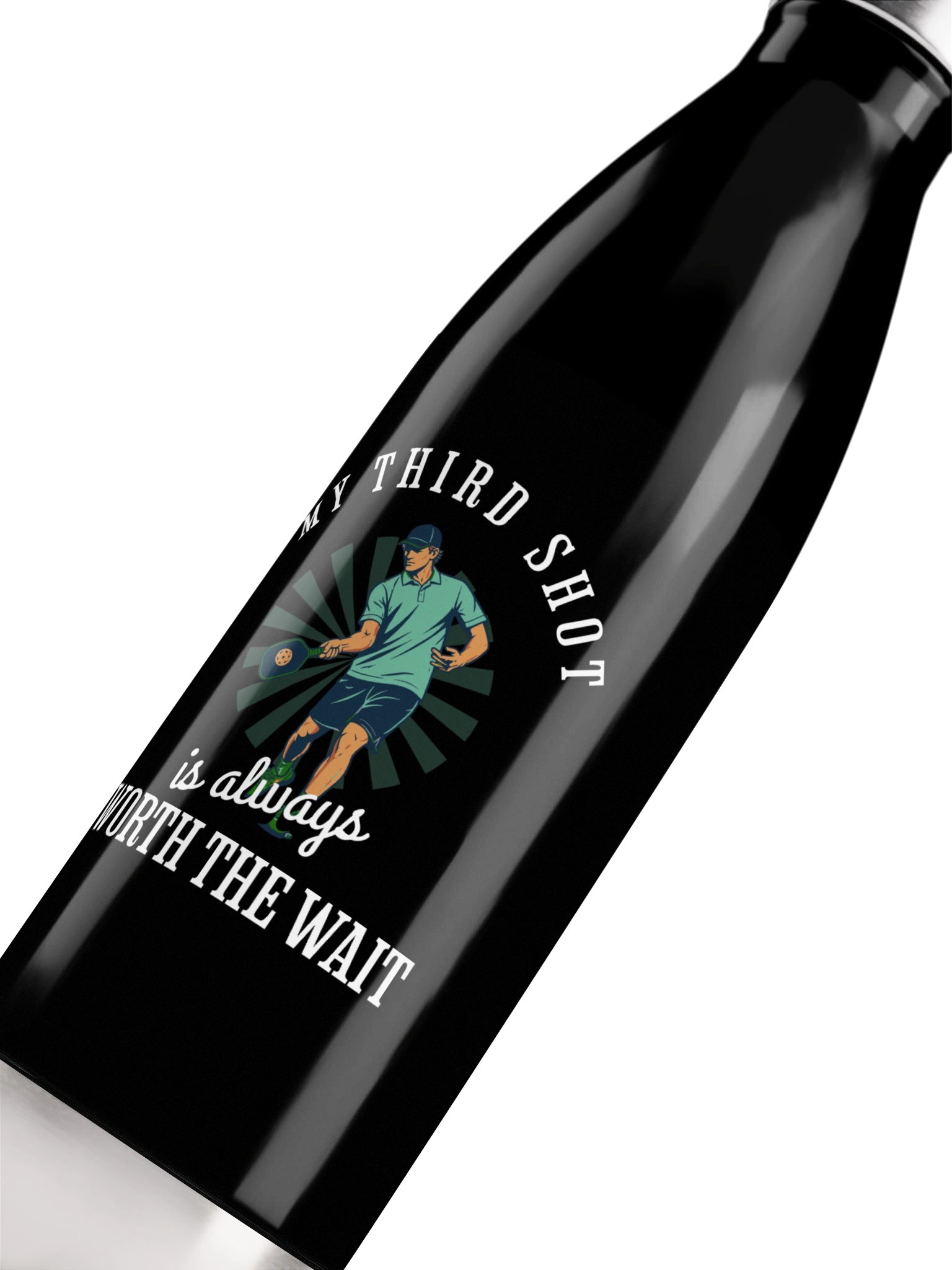 My Third Shot Is Worth the Wait Pickleball Water Bottle product image (5)