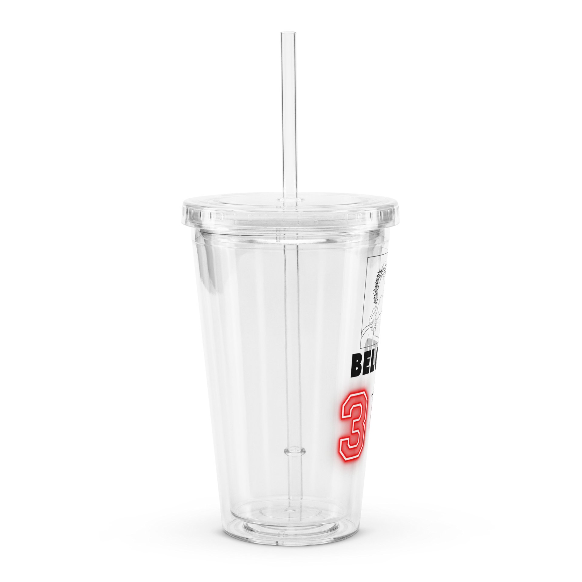 Beloved 3:16 Double Wall Clear Plastic Tumbler product image (3)