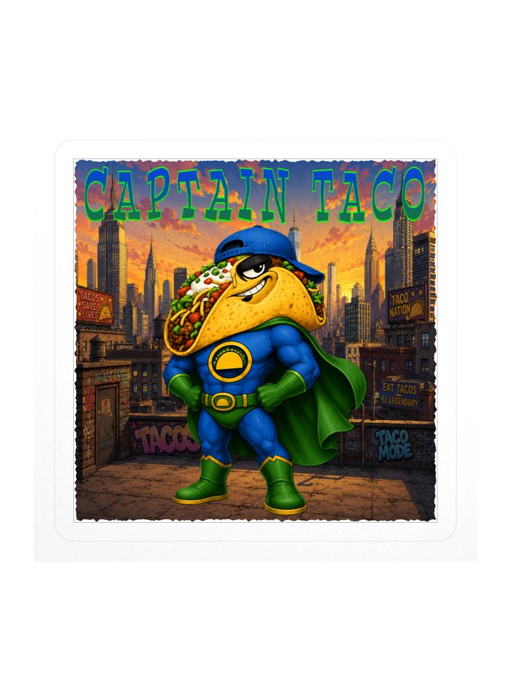 Captain Taco Superhero Sticker - The taco Family product image (2)
