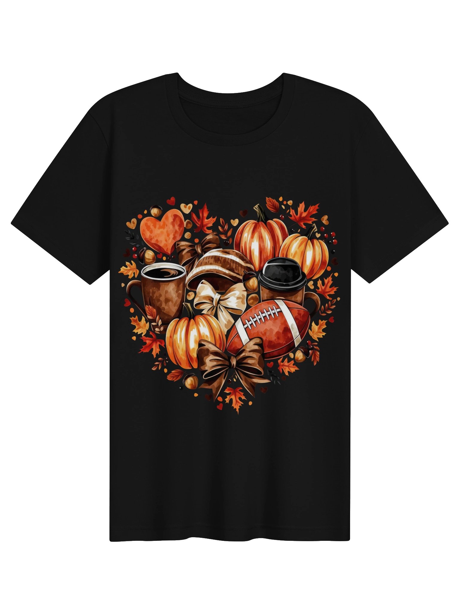 Autumn Heart Pumpkin & Football Tee product image (3)