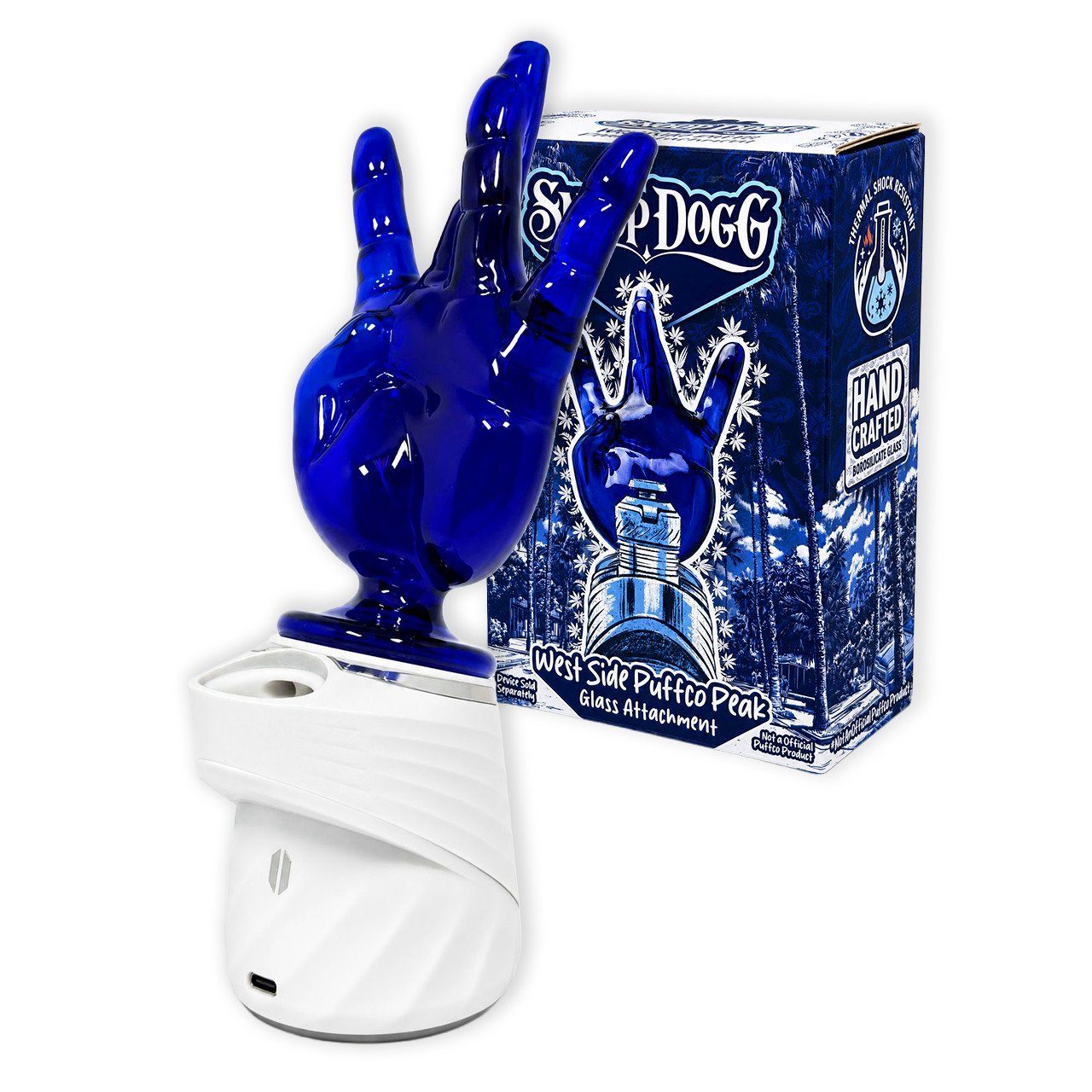 Snoop Dogg - West Side Puffco peak Dry Glass Attachment - Blue product image (1)